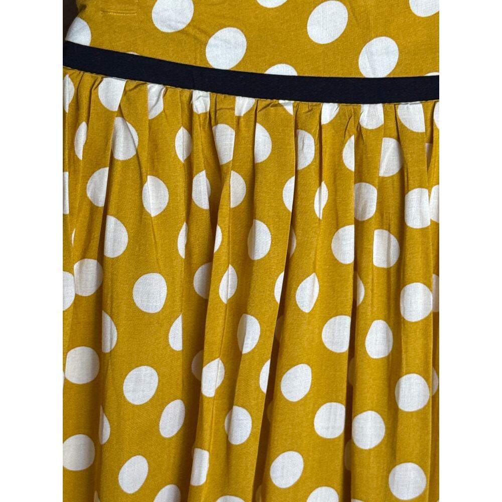 Tulip B Unique Vintage Yellow White Dots Retro A-line Swing Midi Skirt S NWT - Picture 6 of 8